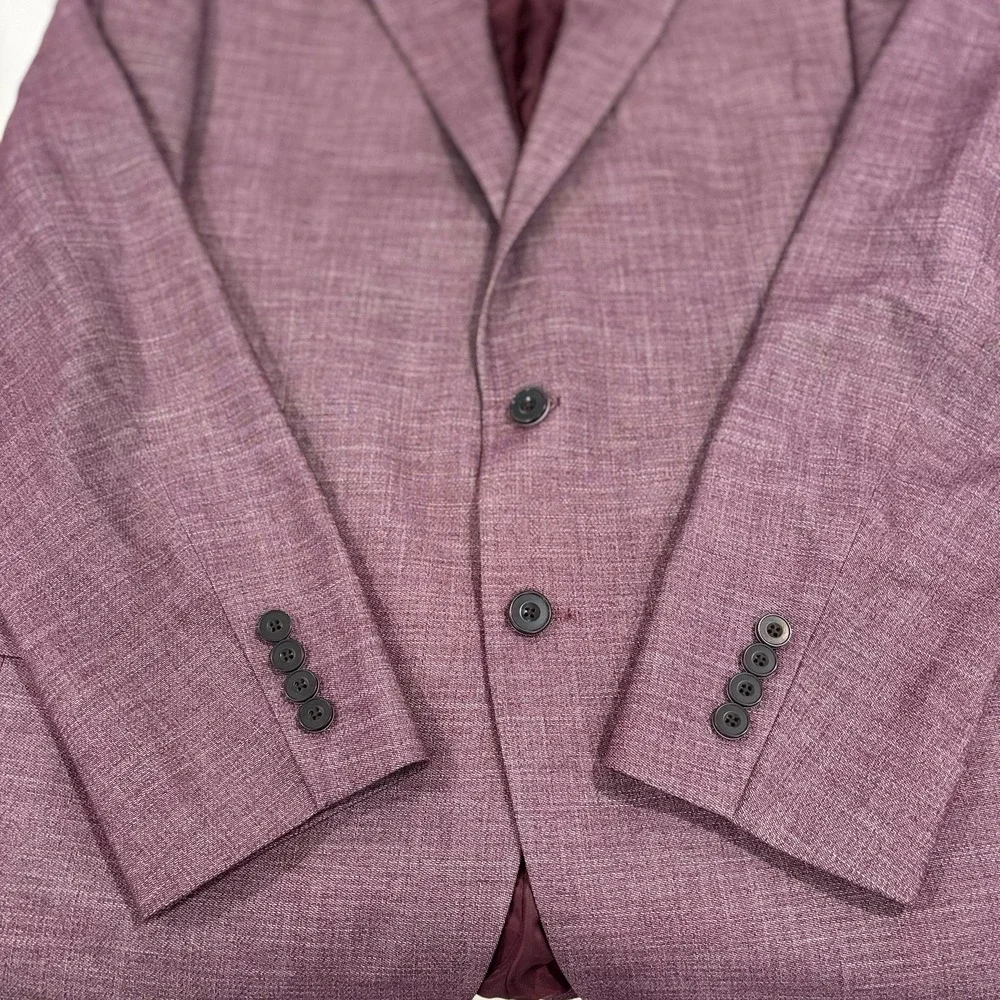 Ben Sherman Mens Blazer Sport Coat Casual Jacket 44R Two Button Burgundy